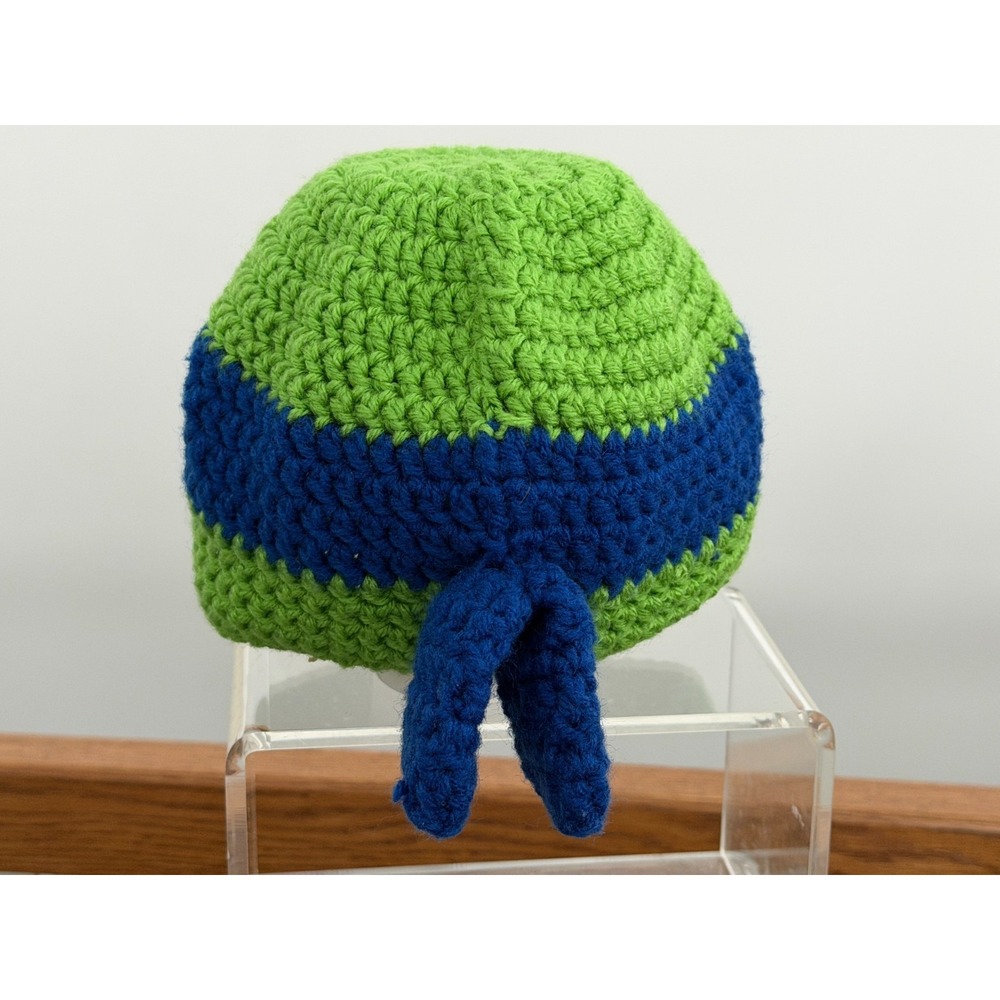 Teenage Mutant Ninja Turtle Crochet Leonardo Beanie Hat Youth Turtle Hat Crochet - Picture 3 of 6